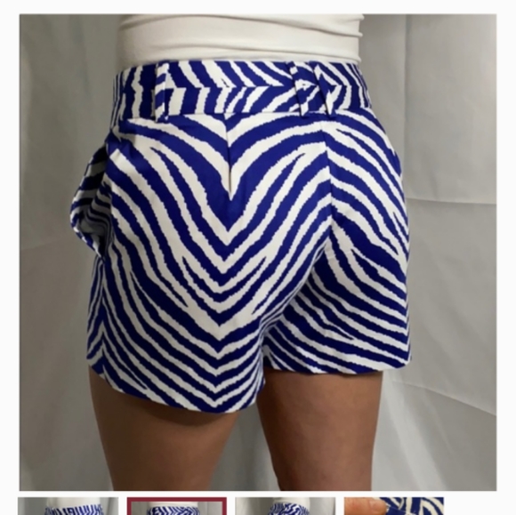 Milly size 2 blue Zebra print shorts - Picture 2 of 3